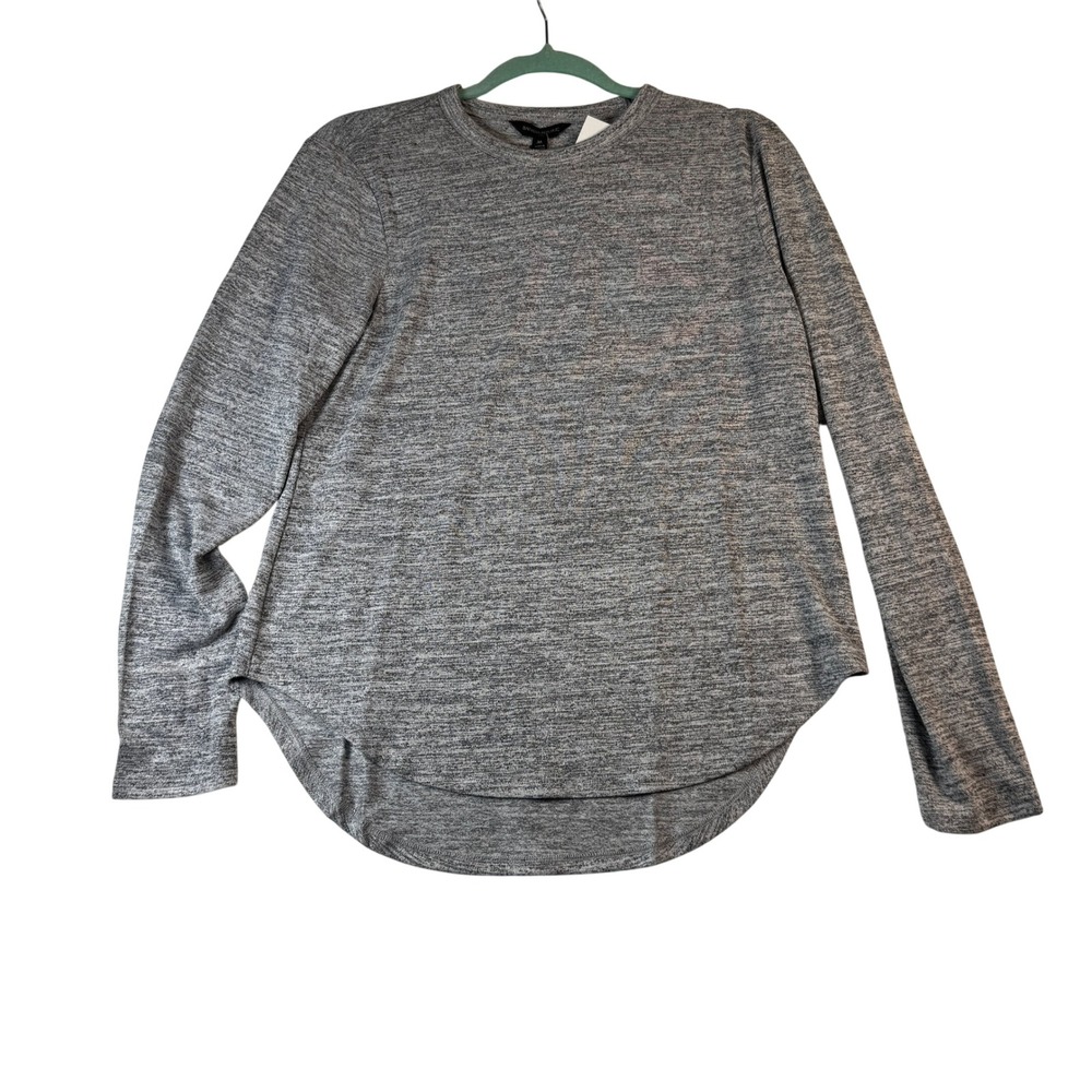 Banana Republic Women's Gray Long Sleeve Top,‎ Crew Neck Hi-Low Hem Size M NWT
